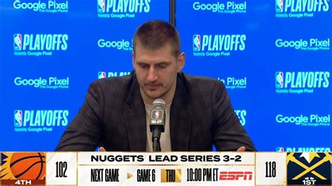 Nikola Jokic NBA Playoffs Game 5 Post Game Interview YouTube