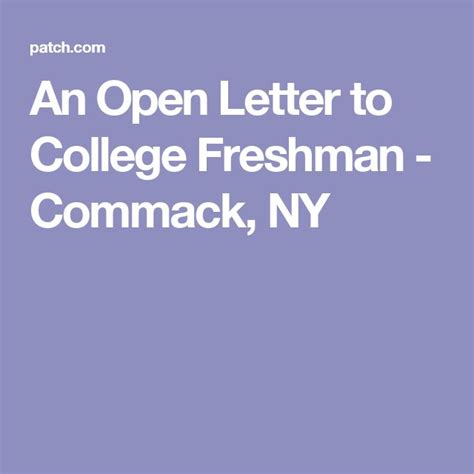 An Open Letter To College Freshman Freshman College Open Letter Freshman