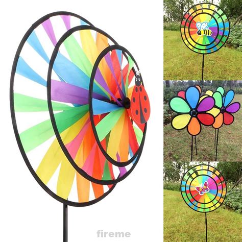 Windmills And Wind Spinners Rainbow Wind Spinner Toy Ground Stake Outdoor