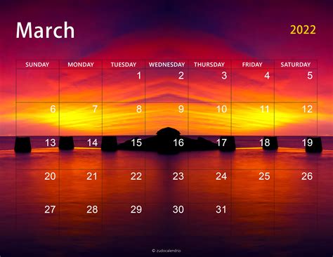 Free Cute March 2022 Calendar Eventskarma