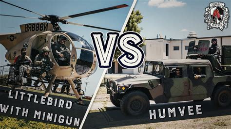 Helicopter With Airsoft Minigun Makes Humvee Explode