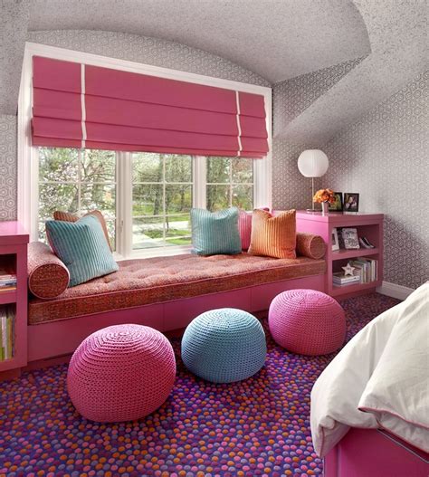 Kids Window Seat Contemporary Girls Room Suzanne Lovell