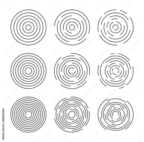 Circular Vector Lines Circle Concentric Pattern Design Round Graphic
