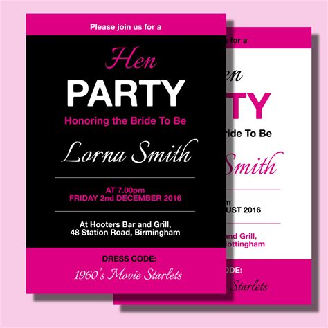 Hen Party Invitation Examples