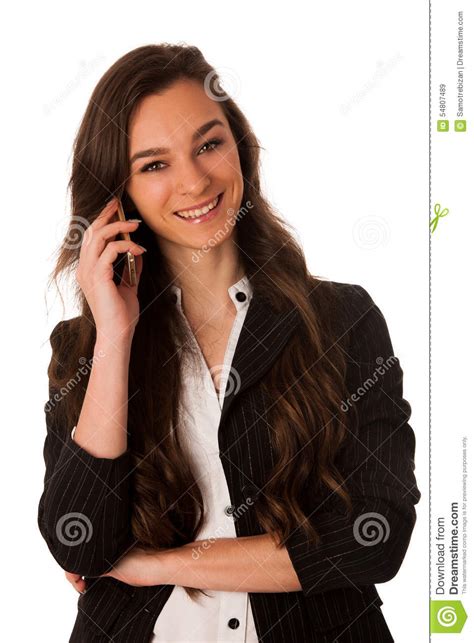 Beautiful Young Woman Speaking On A Cell Phone Stock Image Image Of Call Portrait 54807489