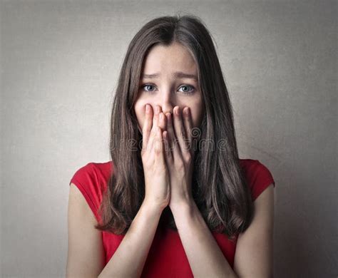 Scared Woman Stock Image Image Of Sadness Expression