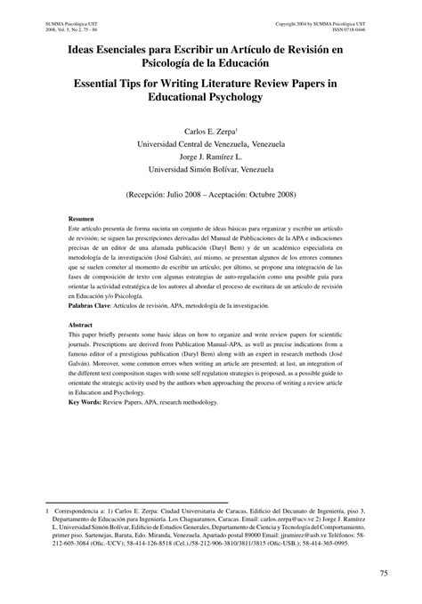 Generally, it is an objective analysis. (PDF) Essential tips for writing literature review papers in educational psychology