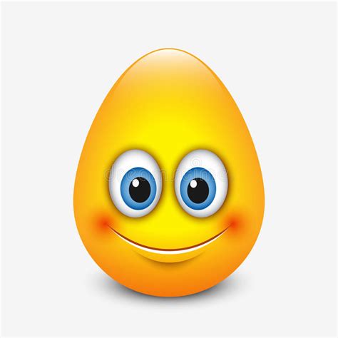 Cute Easter Emoticon Emoji Egg Vector Illustration Stock Vector