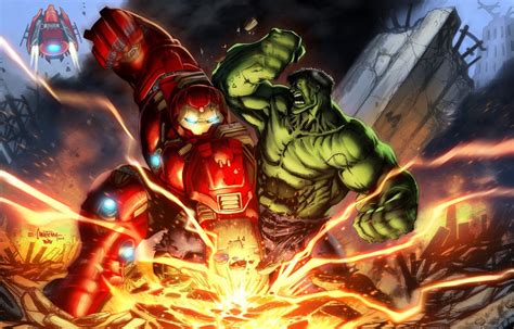 Hulk Vs The Hulkbuster By Cabaltierra Avengers Comics Dc Comics Art