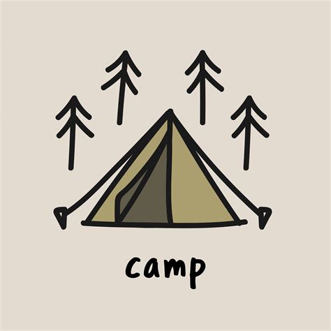Illustration Drawing Style Of Camping Icons Collection Download Free