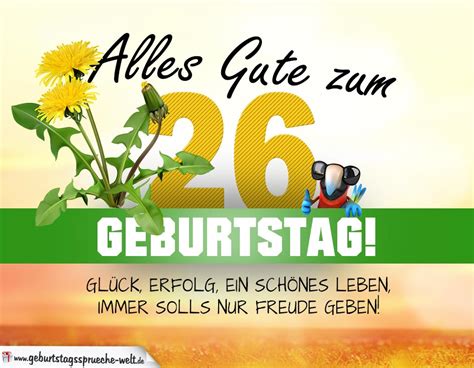 26 Geburtstag Geburtstagskarte Alles Gute Mit Schönem Spruch