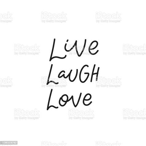 Live Lachen Liebe Zitat Einfache Schriftzug Zeichen Stock Vektor Art
