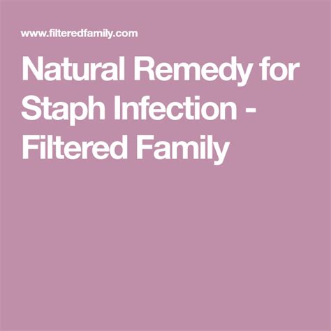 Natural Remedy For Staph Infection Natural Remedies Staph Infection