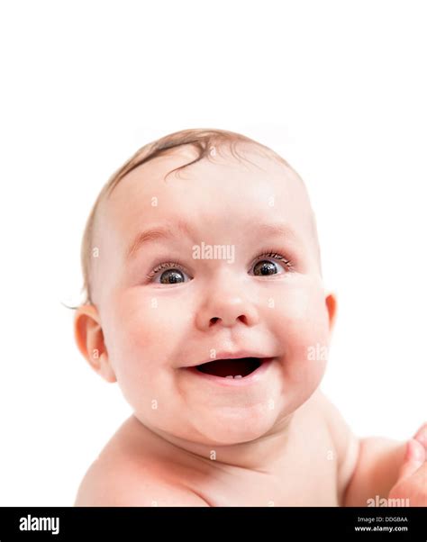 Cute Happy Baby Laughing Stock Photo Alamy