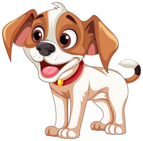 Personagem De Desenho Animado De Cachorro Fofo Em Pé Vetor Grátis