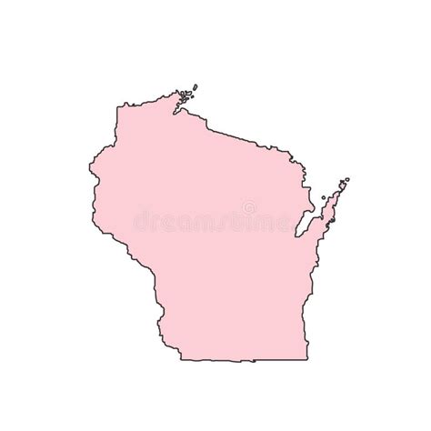 Wisconsin Map Isolated On White Background Silhouette Wisconsin Usa