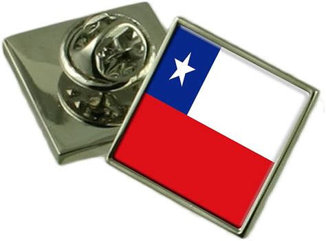 Chile Flag Lapel Pin Badge 18mm Square Select Ts Pouch