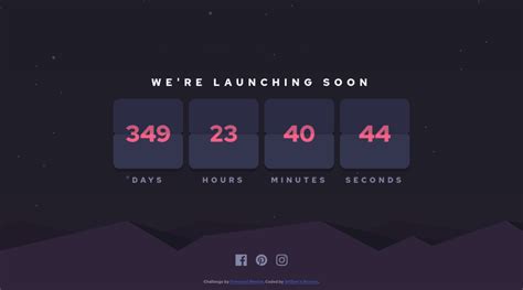 Frontend Mentor Laun Countdown Timer Using Html Css Js Coding