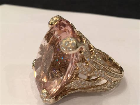 Christian Dior Beautiful Miss Dior Morganite Diamond Gold Ring At