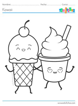 Dibujos Kawaii para Colorear. Descarga dibujos coloreables KAWAII