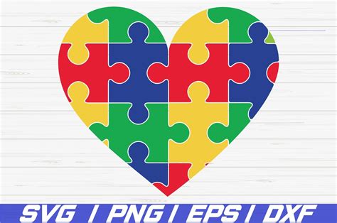 Autism Puzzle Heart Svg Cut Files Cricut Commercial Use 535898
