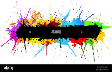 Abstract Grunge Background With Colourful Paint Splats Stock Photo Alamy