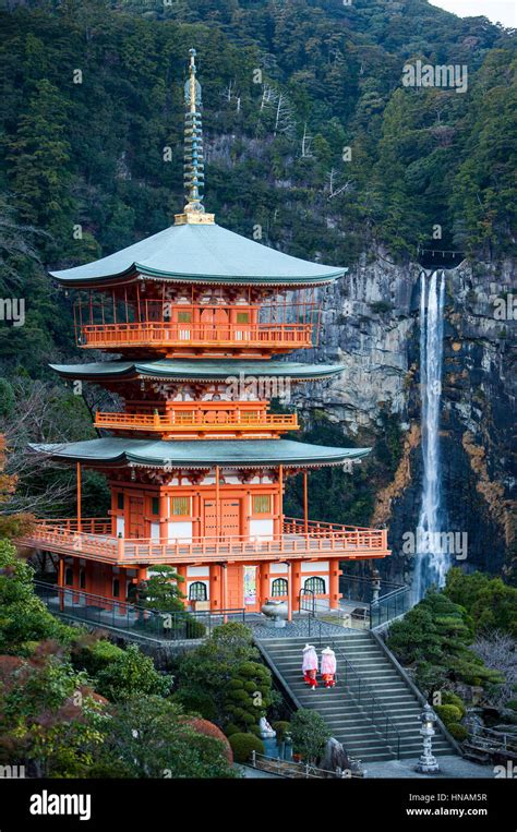 Nachisan Seiganto Ji Temple Three Storied Pagoda And Nachi Waterfall