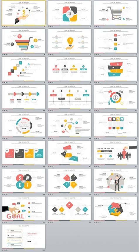 25 Multicolor Swot Infographics Charts Powerpoint Template