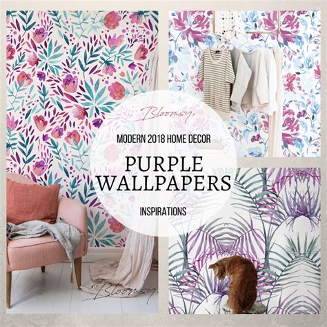 Top Trendy Color In Home Decor For 2018 Purple Removable Wallpaper