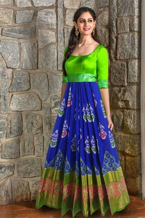 Long Dresses From Old And Damaged Sarees Long Gowns Old Saree To Dress Indian Fashion