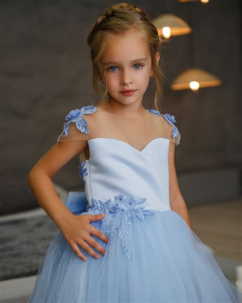 Light Blue Flower Girl Dress Flower Girl Dress Tulle Toddler Etsy Canada