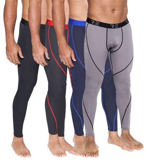 4 pack men s compression pants base layer cool dry tights active sports leggings