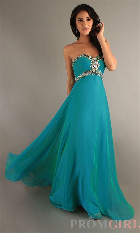 Frontview Teal Prom Dresses Strapless Prom Dresses Teal Bridesmaid Dresses