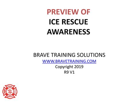 Ice Rescue Awareness Nfpa Compliant Ppt
