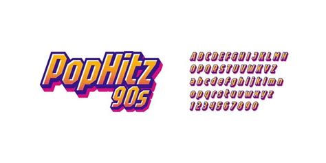 Pop Hitz 90s Est Retro Font 90s 80s Avec Des Couches Colorées Et Un