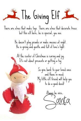The Giving Elf Christmas Classroom Christmas Poems Christmas Fun