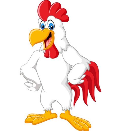 Cartoon Rooster Standing Proud Vector Art Stock Images Depositphotos