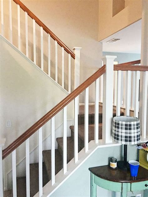 For now the stairdesigner dxf files must be edited in cad to add. How to Paint Your Stair Railings and Banister | Painted ...