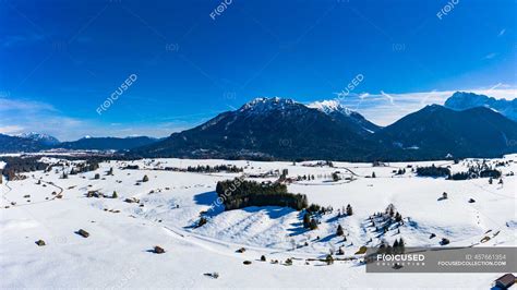 Germany Bavaria Alps And Karwendel Mountains Mittenwald Snowy