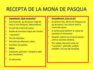 Taller De Lectura La Mona De Pasqua Text Instructiu Ppt