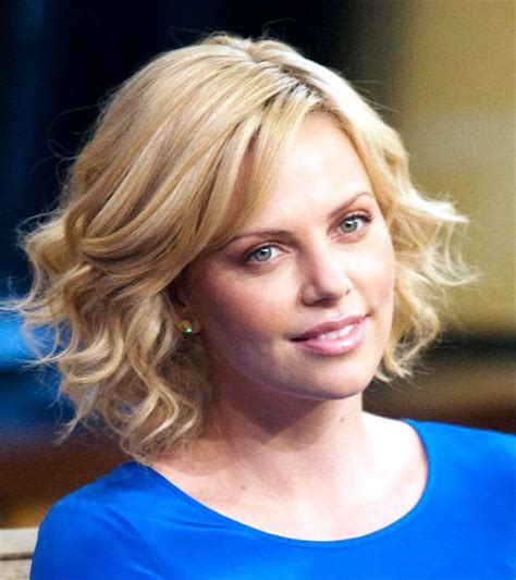 Pictures Of Charlize Theron Layered Curly Bob Hairstyle
