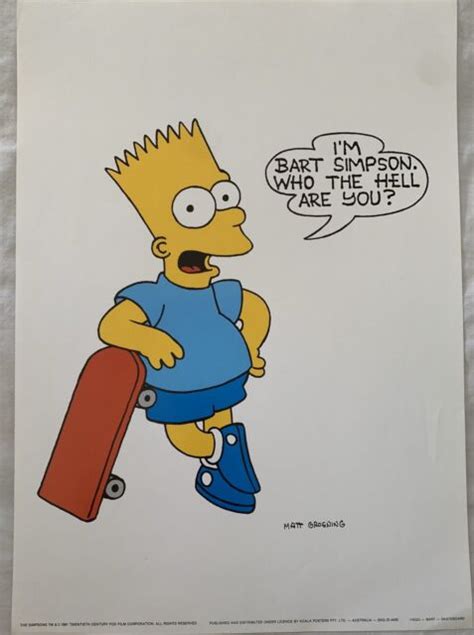 Rare Vintage 90s The Simpsons Bart Simpson Who The Hell Are You
