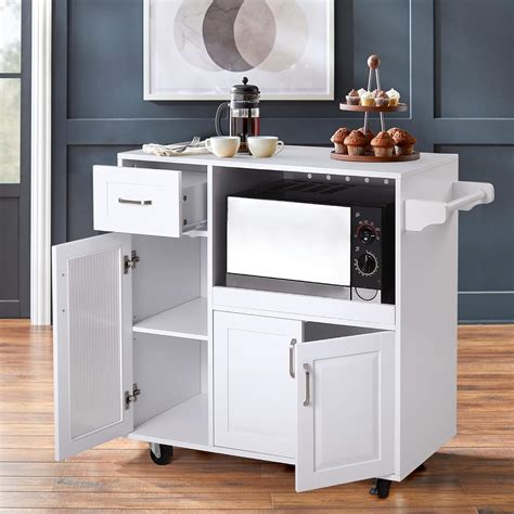 Buy Phi Villa Kitchen Cart With Locking Wheels Microwave Cart With
