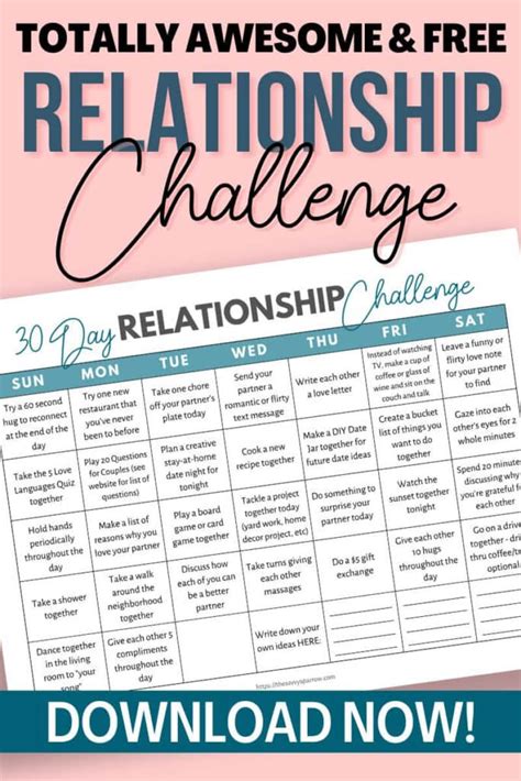 Free Printable Day Relationship Challenge To Put Love First