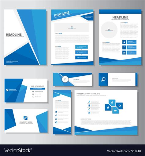 Blue Polygon Presentation Templates Infographic Vector Image