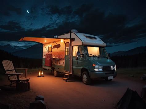 Rv Camping In The Woods Stock Photo Image Of Holiday 22618762