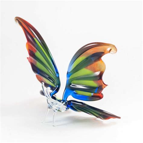 Glass Butterfly Hand Blown Collectible Figurine Btterfly Etsy