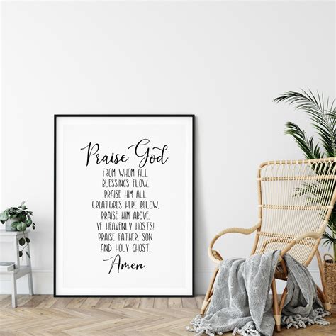 Praise God From Whom All Blessings Flow Bible Verse Etsy
