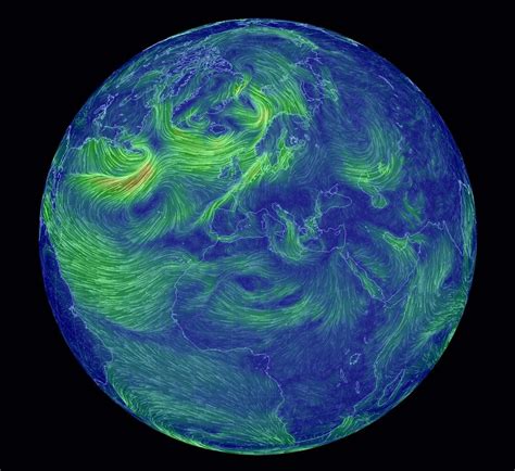 Earth An Animated Map Of Global Wind And Weather Wind Map Global