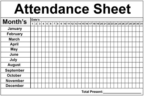 Printable 2020 Attendance Calendar Template Example Calendar Printable